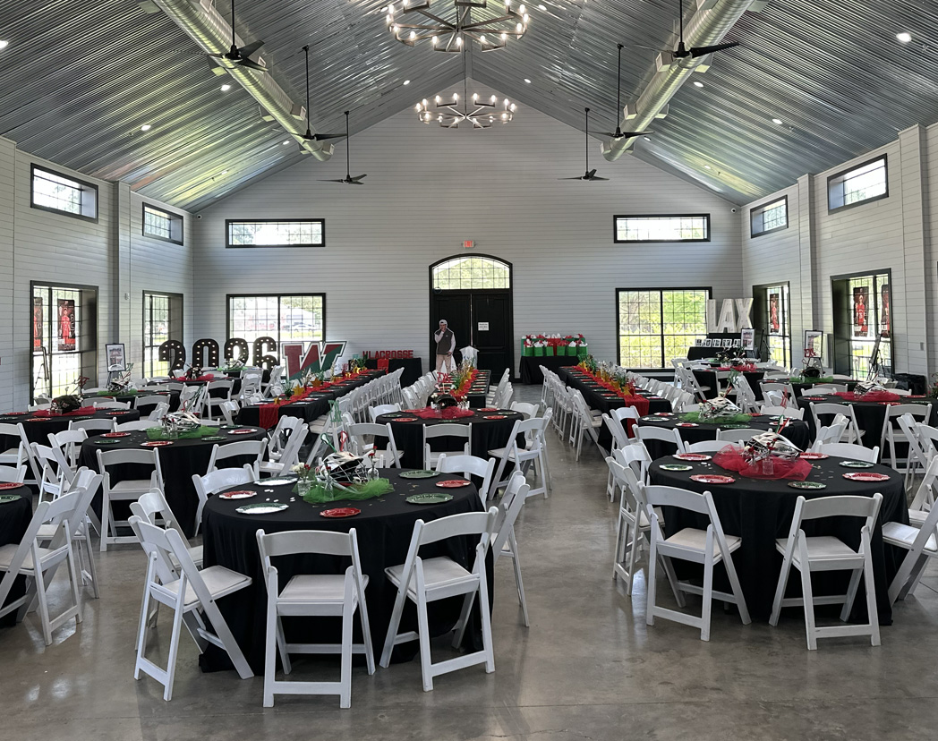 Banquet photo inside San Jacinto Hall